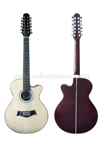 Wholesale 40 Inch Mini Cutaway 12 Strings Acoustic Guitar (AF665CE-12)