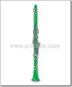 Nickel Plated Keys 17 Keys Colored Green Bb Clarinet (CL3071-Green)