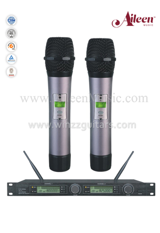 Musical Instrument Dual Receiver FM UHF MIC Wireless Microphone (AL-2000UM)