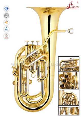 Gold Lacquer 3 Valves Bb Key Euphonium (EU9543)