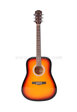 [WINZZ] 41" Musical Instrument Dreadnought Linden Plywood Maple Acoustic Guitar (AF229H)