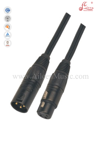 Black Male-Female 6mm Microphone Cable Wire (AL-M007)